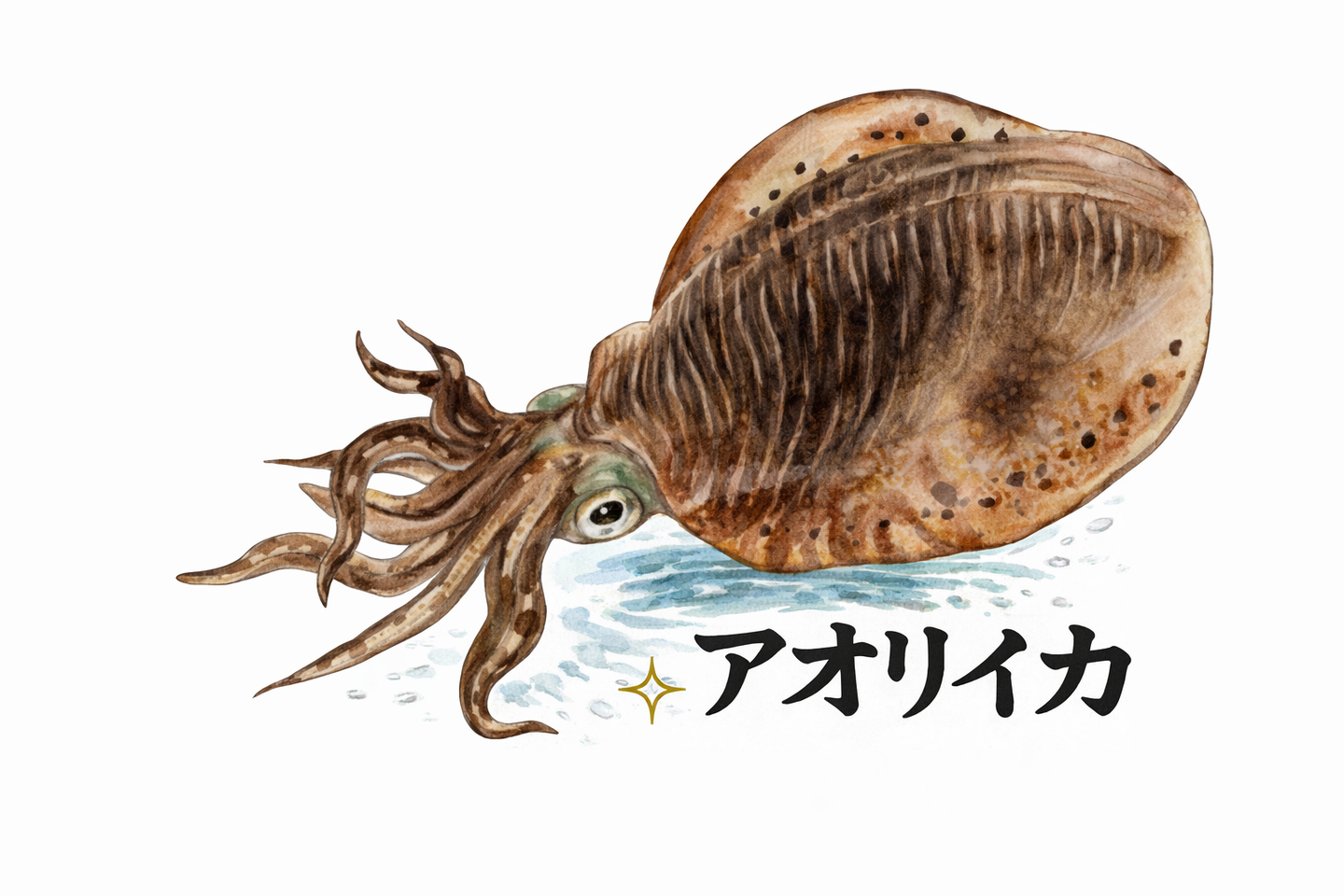アオリイカのイラスト